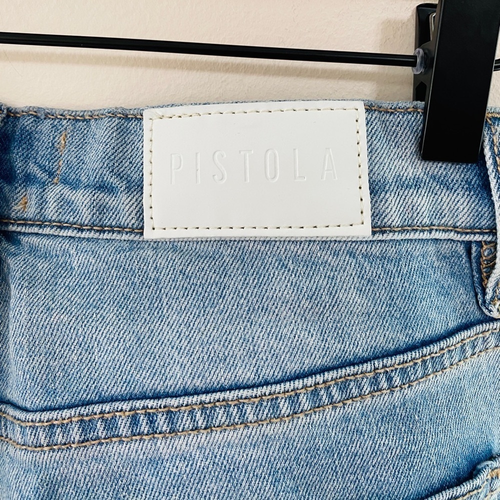 PISTOLA Charlie Straight Leg Zip Jean in “Utopia” w/ Frayed Raw Hems, Size 26 - Picture 9 of 10